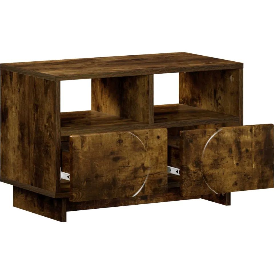vidaXL TV-standaard 60 x 34.5 x 40 cm Gerookt eiken Bewerkt hout Bruin