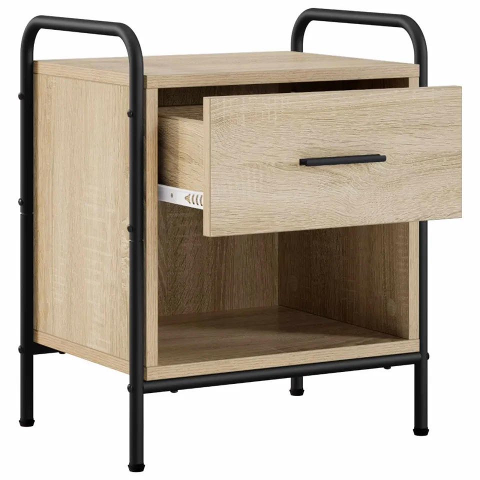 vidaXL Nachtkastje Sonoma Eiken 40 x 30 x 50 cm Bewerkt hout Bruin