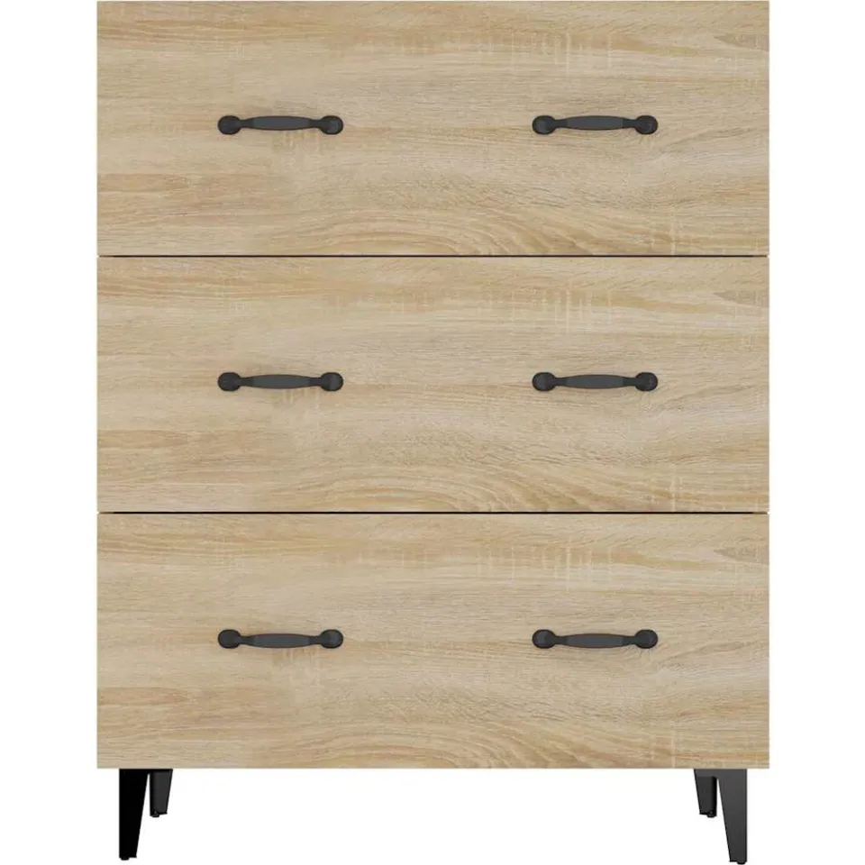 vidaXL Dressoir 69,5x34x90 cm bewerkt hout sonoma eikenkleurig