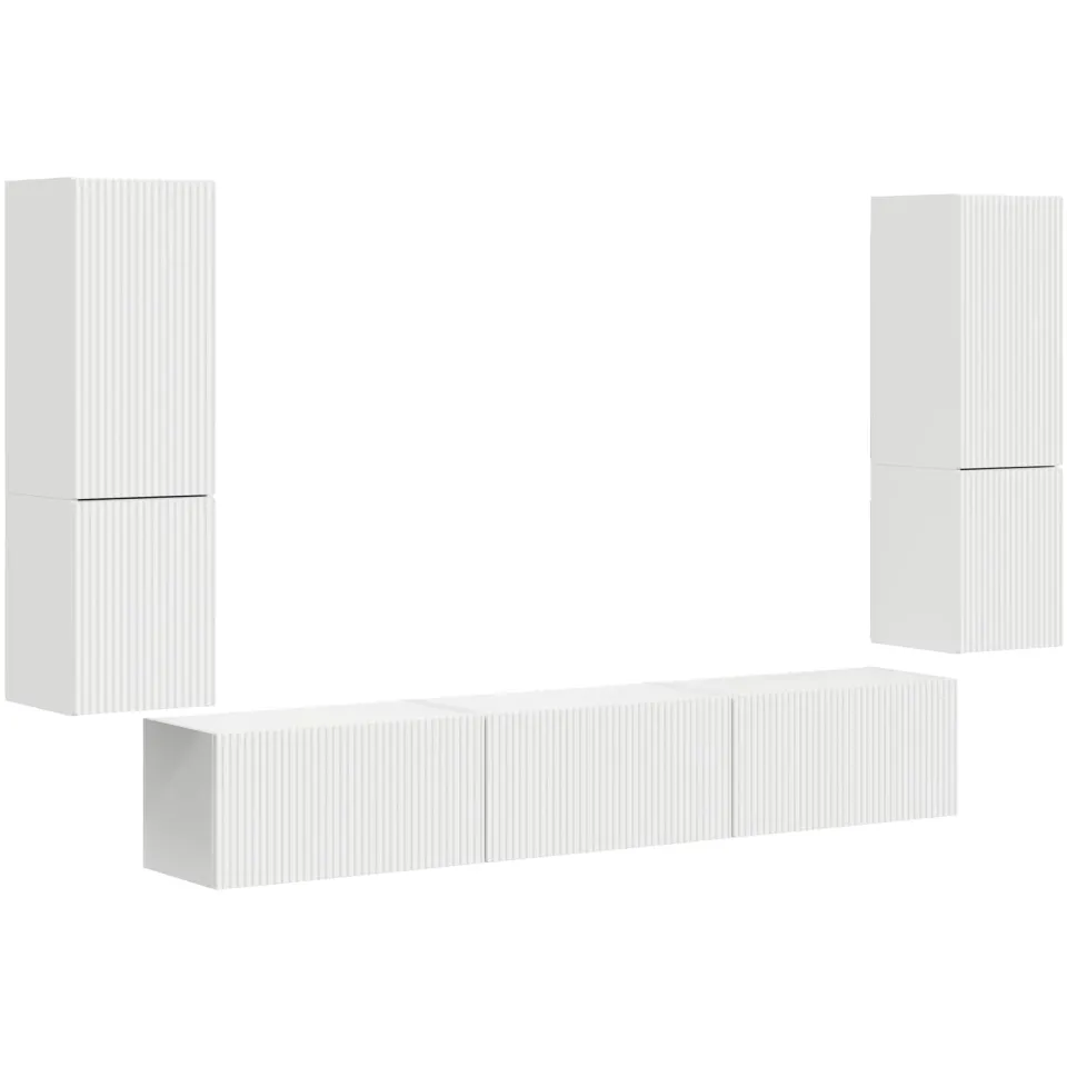 vidaXL Tv-meubelset 4 st Wit Bewerkt hout, foto 3