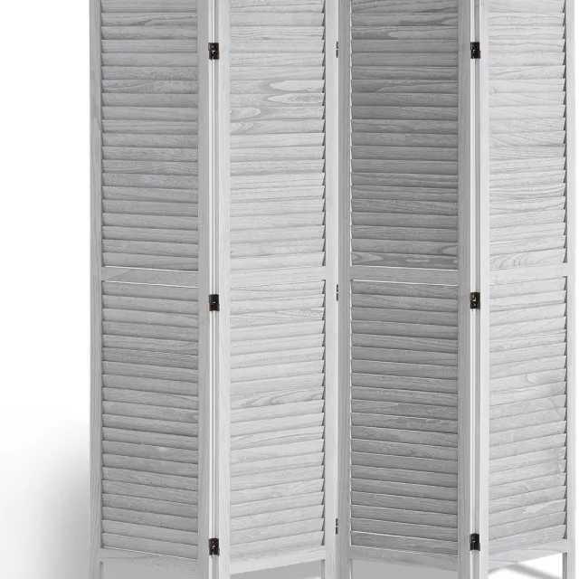 Vevor Scheidingswand Houten Kamerverdeler 4-delig Kantoor 162cm Wit Stijl Europees