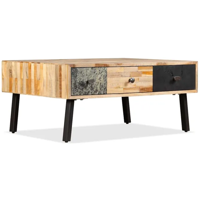 vidaXL Salontafel 90x65x40 cm massief gerecycled teakhout Bruin