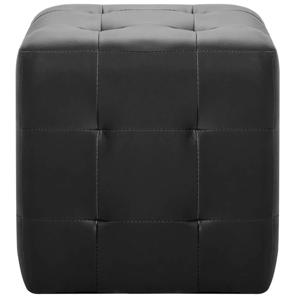 vidaXL Poef 2 st 30x30x30 cm kunstleer zwart, foto 4