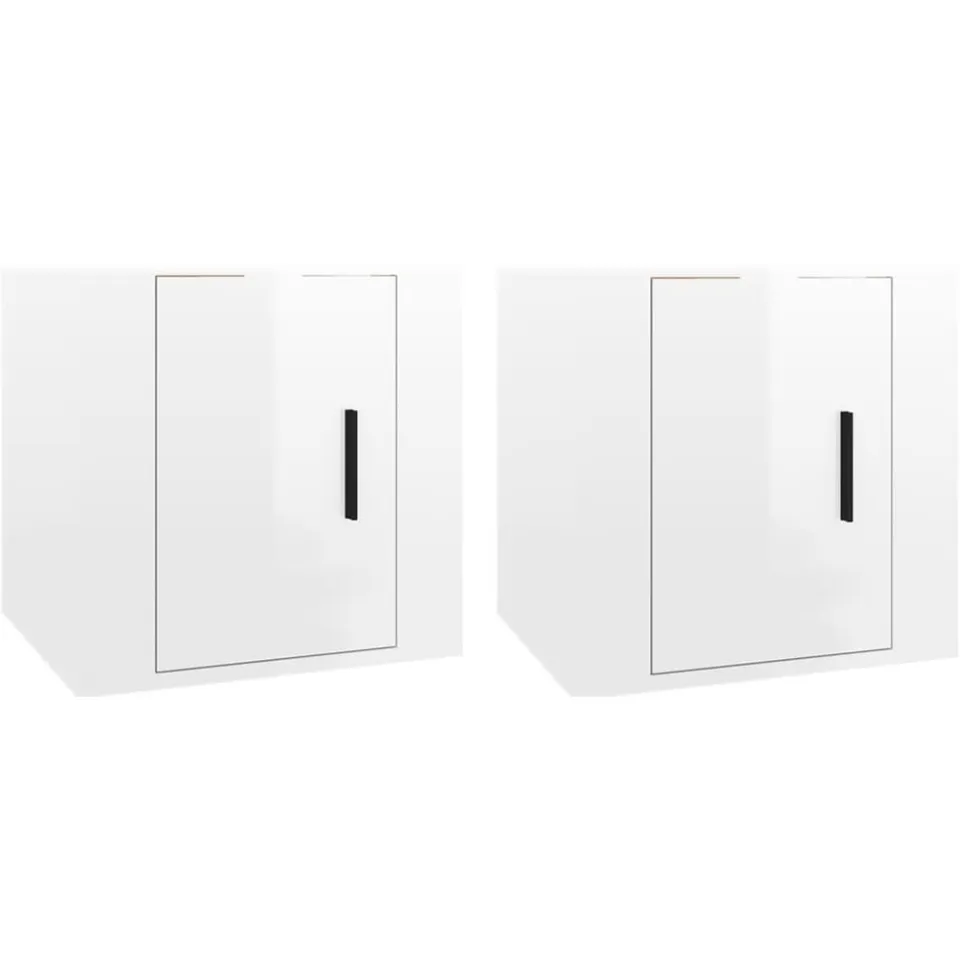 vidaXL Tv-wandmeubels 2 st 40x34,5x40 cm hoogglans wit