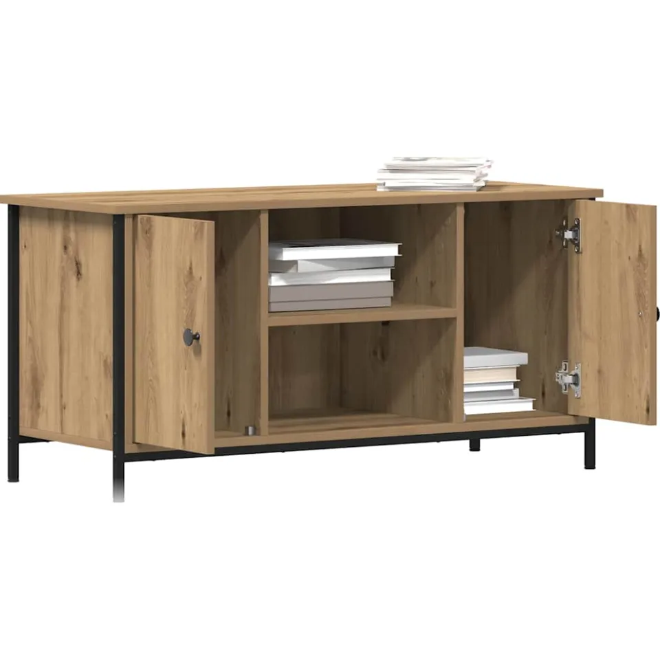 vidaXL TV-kast 100 x 40 x 50 cm artisanaal eikenkleurig Bewerkt hout Bruin