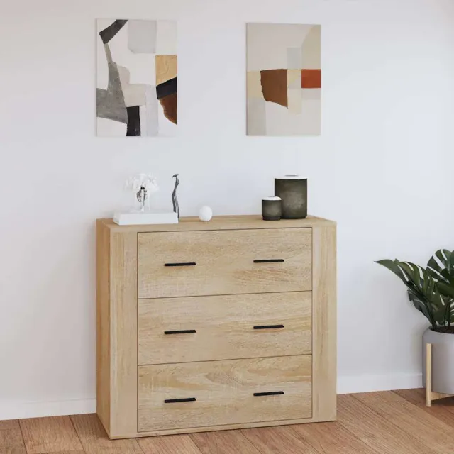 vidaXL Dressoir 80x33x70 cm bewerkt hout sonoma eikenkleurig, foto 2