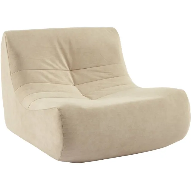 sweeek Waterafstotend velours fauteuil 1 zitplaats - sokol Beige