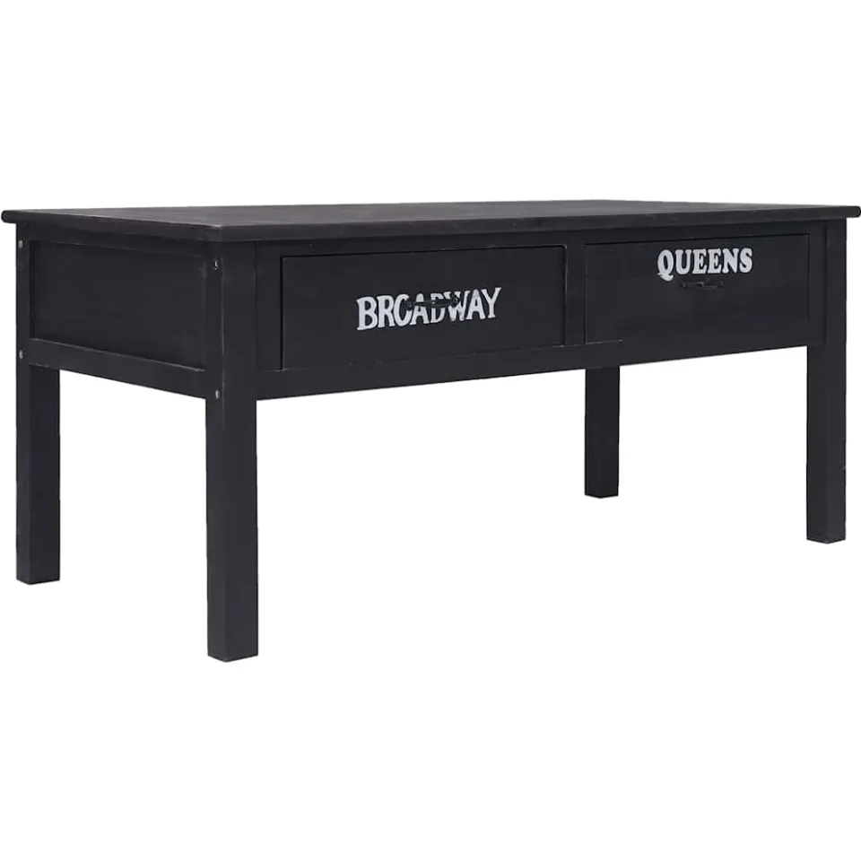 vidaXL Salontafel 100x50x45 cm hout zwart, foto 2