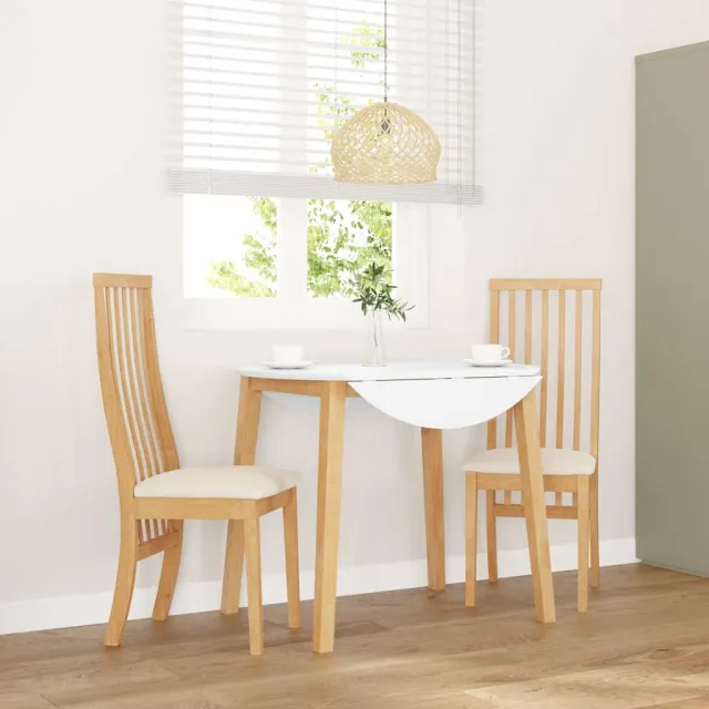 vidaXL Eetkamerstoelen met kussens 2 st massief hout rubber Bruin
