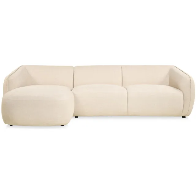 Nest of Nora Hoekbank met chaise longue links - Elna - Stoffen loungebank - Beige