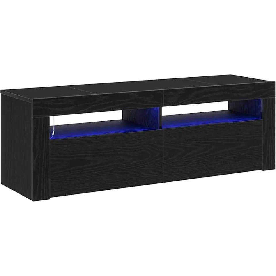 vidaXL TV-kast 120 x 35 x 40 cm Zwart Eiken Bewerkt hout, foto 3