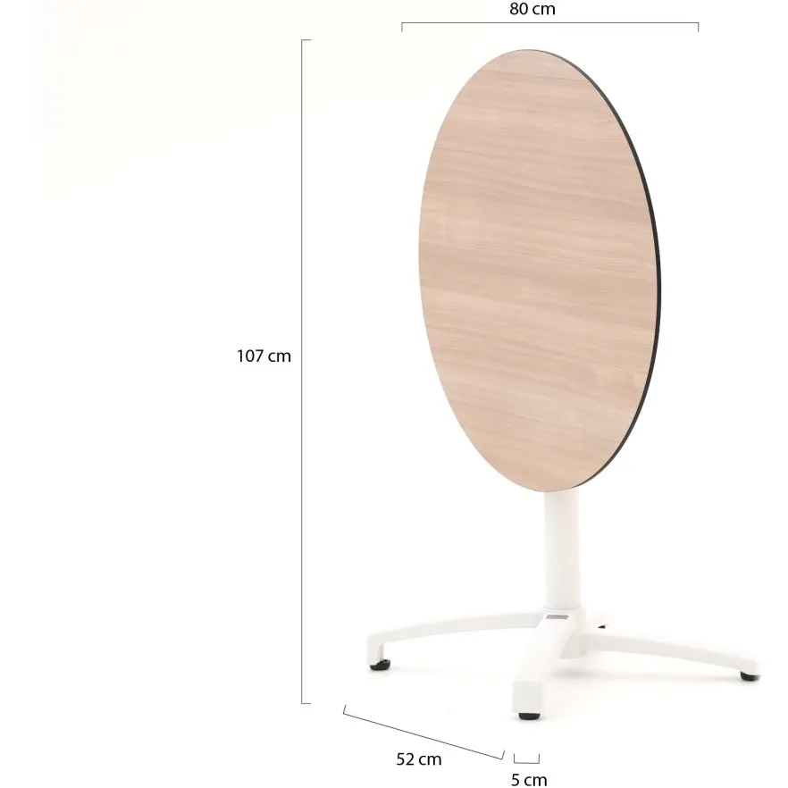 Bellagio tuinmeubelen Bellagio Canzo klaptafel ø 80cm (h:73cm) wit, foto 3