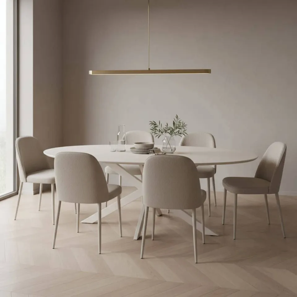 Giga Meubel Eettafel Gimo - Ovaal Beige HPL - 200x100x76cm, foto 3