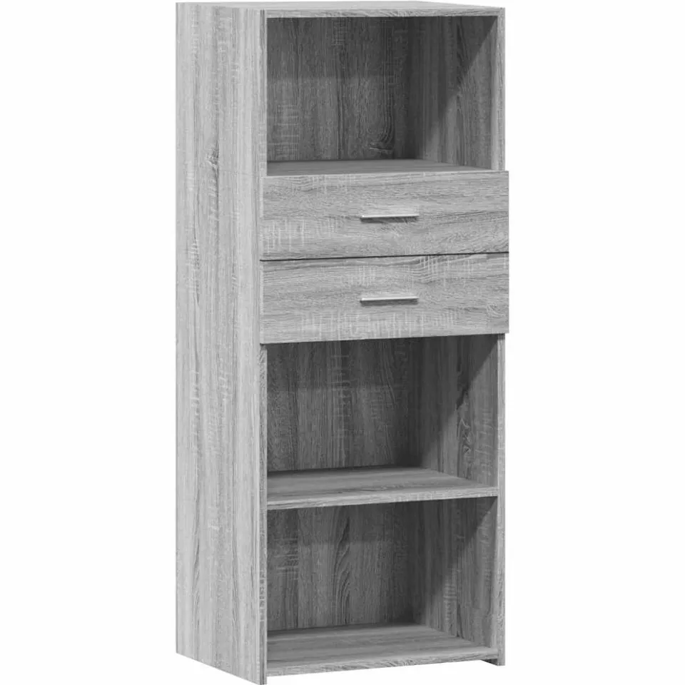 vidaXL Hoge kast 50x42,5x124 cm bewerkt hout grijs sonoma eikenkleurig, foto 3