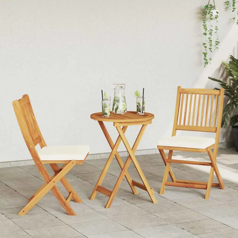 vidaXL Tuin Bistro Set 3 st Bruin Massief Acaciahout, foto 3