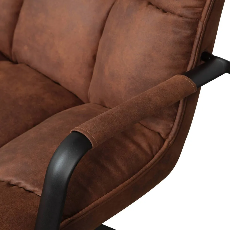 WOOOD Jouke Draaifauteuil - Kunstleer - Cognac - 96x70x85, foto 5
