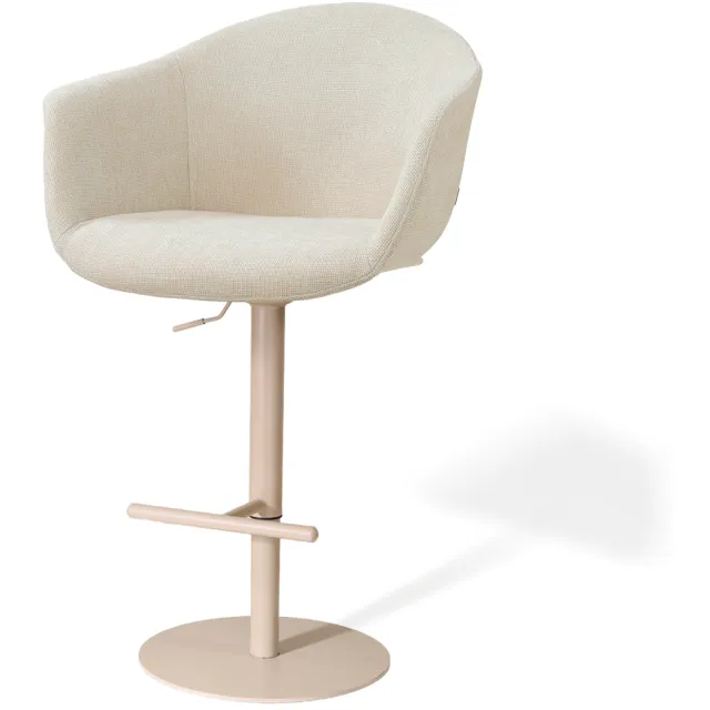Nolon Niva-Otis draaibare tulp barkruk cottonbeige - verstelbaar - beige onderstel