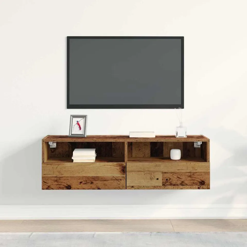 vidaXL TV Wandkast 100 x 30 x 30 cm Oud hout Bewerkt hout bruin, foto 4