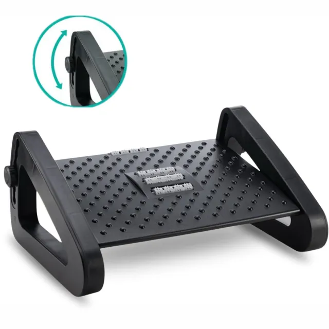 BUDDLEY Voetensteun Bureau - Verstelbaar - Voetenbankje Bureau Ergonomisch - Voetenbankjes Verstelbaar - Voetsteun Kantoor - Ergonomische Voetenbank Office - 44CM Verstelbaar in 6 standen | Zwart