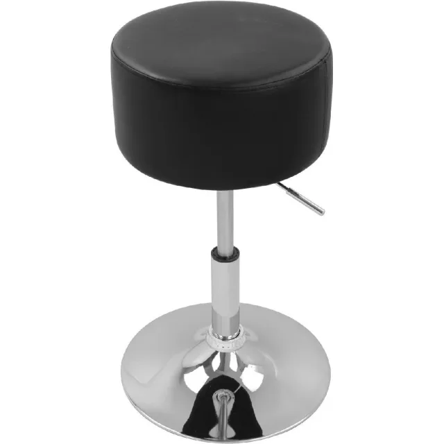 Dripio Ronde Barkruk Yuri - Met rugleuning - Ergonomische barstoel - Zwart - Set van 1 - Keuken en bar - In hoogte verstelbaar - Zithoogte 52-67cm