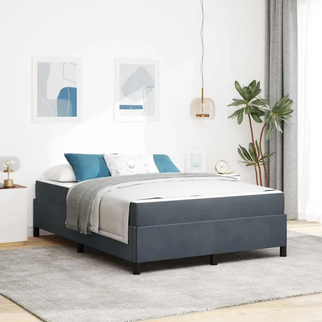 vidaXL Bedframe Donkergrijs 140 x 190 cm Stof