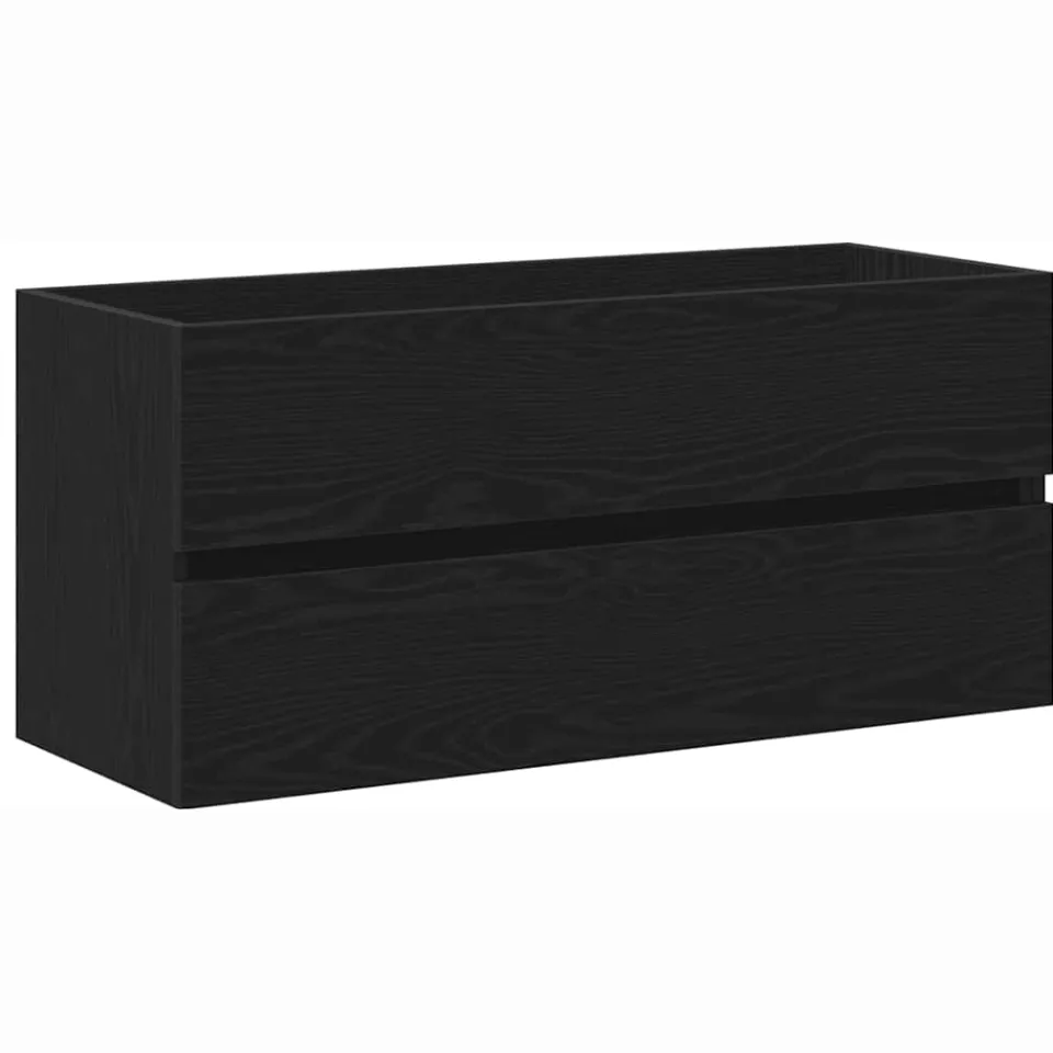 vidaXL Wastafelkast 100x38,5x45 cm spaanplaat zwart eikenkleurig