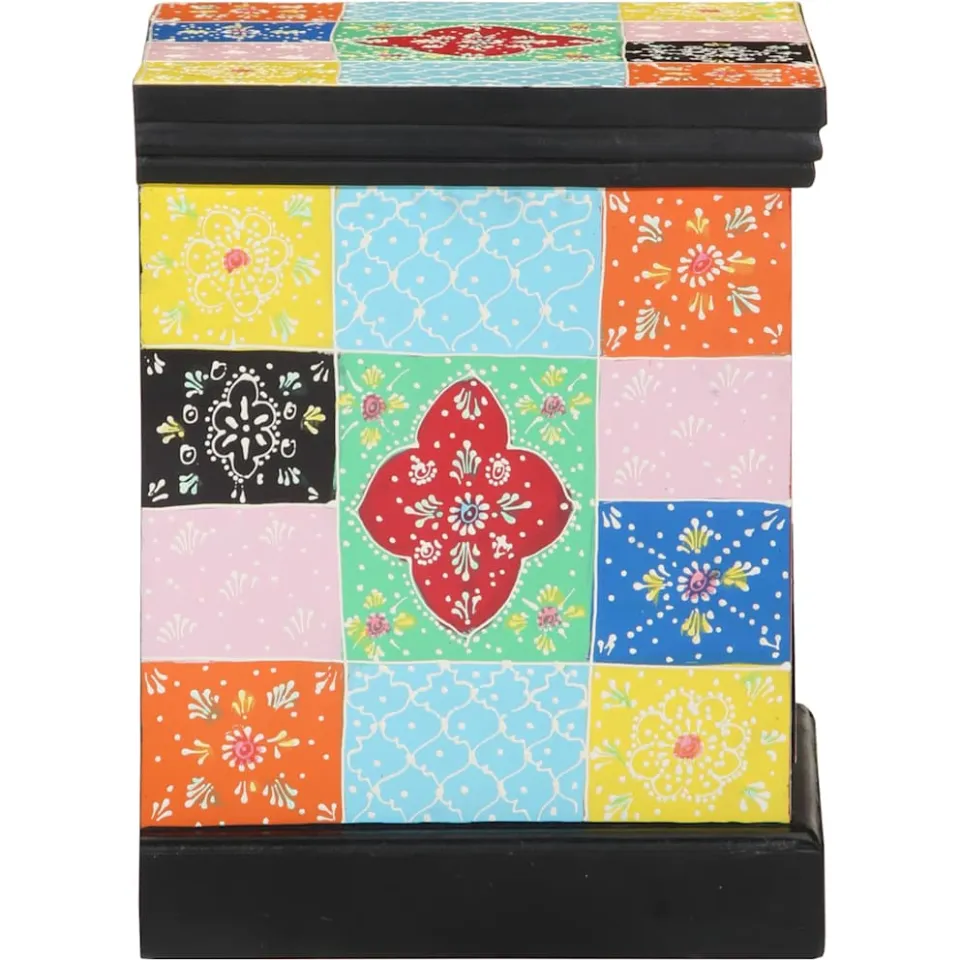 vidaXL Nachtkastje Multikleur 40 x 35 x 45 cm Massief Mango Hout meerkleurig, foto 3