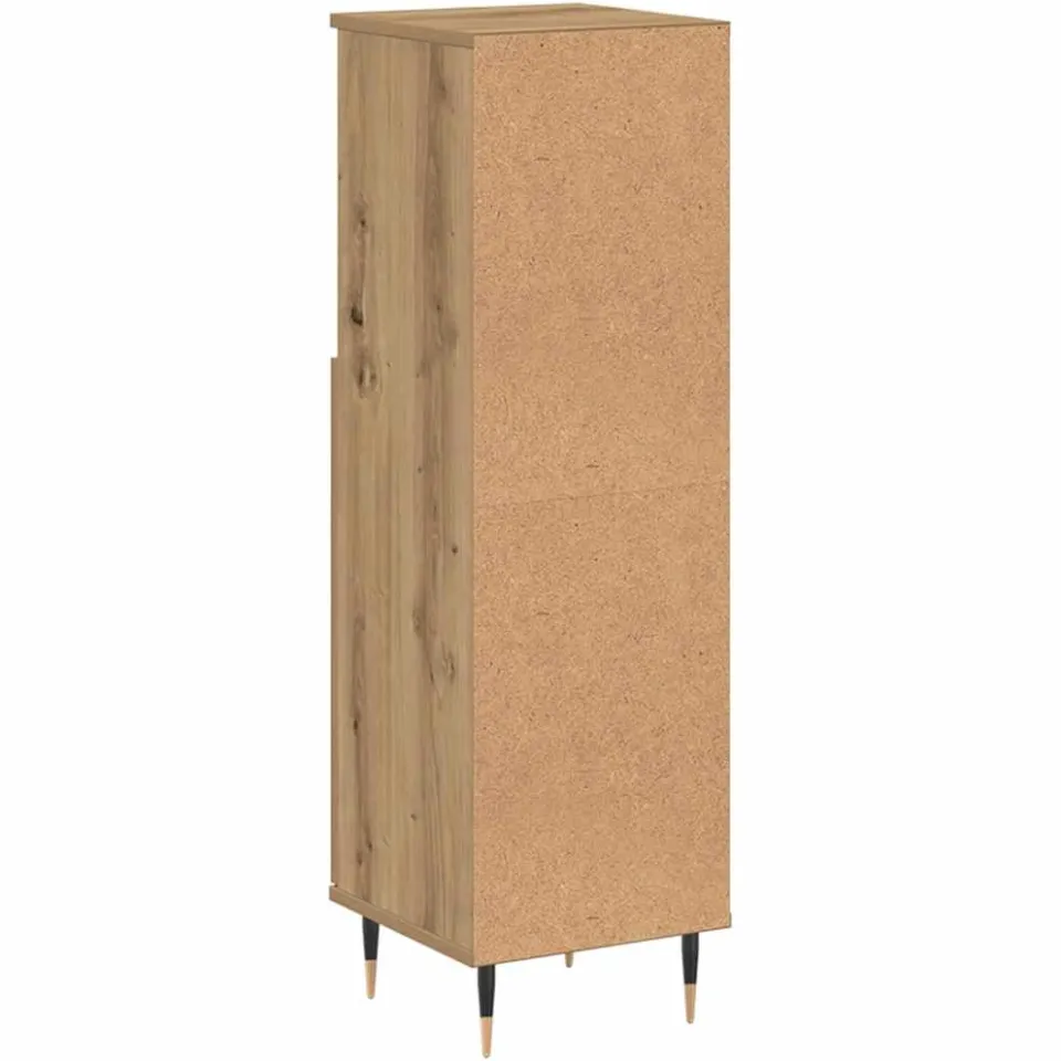 vidaXL Badkamerkast 30x30x100 cm bewerkt hout artisanaal eikenkleurig, foto 4