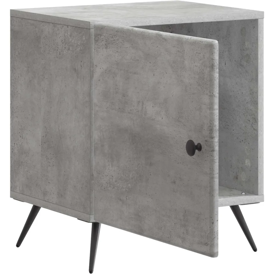 vidaXL Nachtkastje Betongrijs 43 x 34,5 x 50 cm Bewerkt hout grijs, foto 3