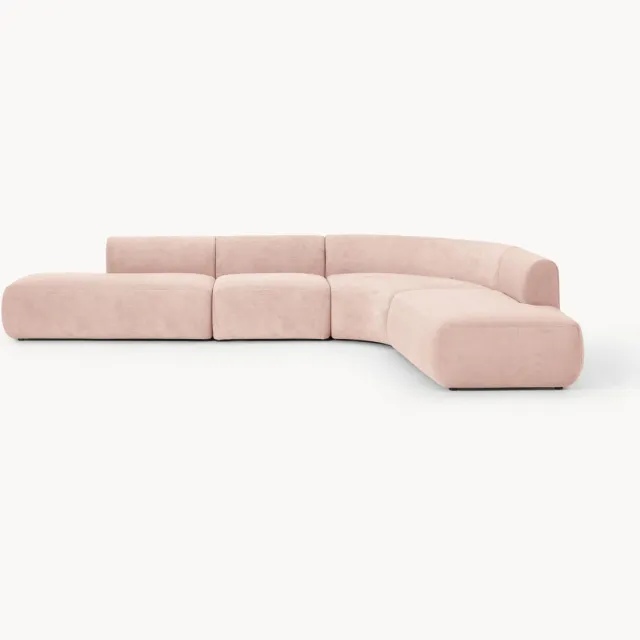 Westwing Collection Modulaire hoekbank Sofia (4-zits) roze