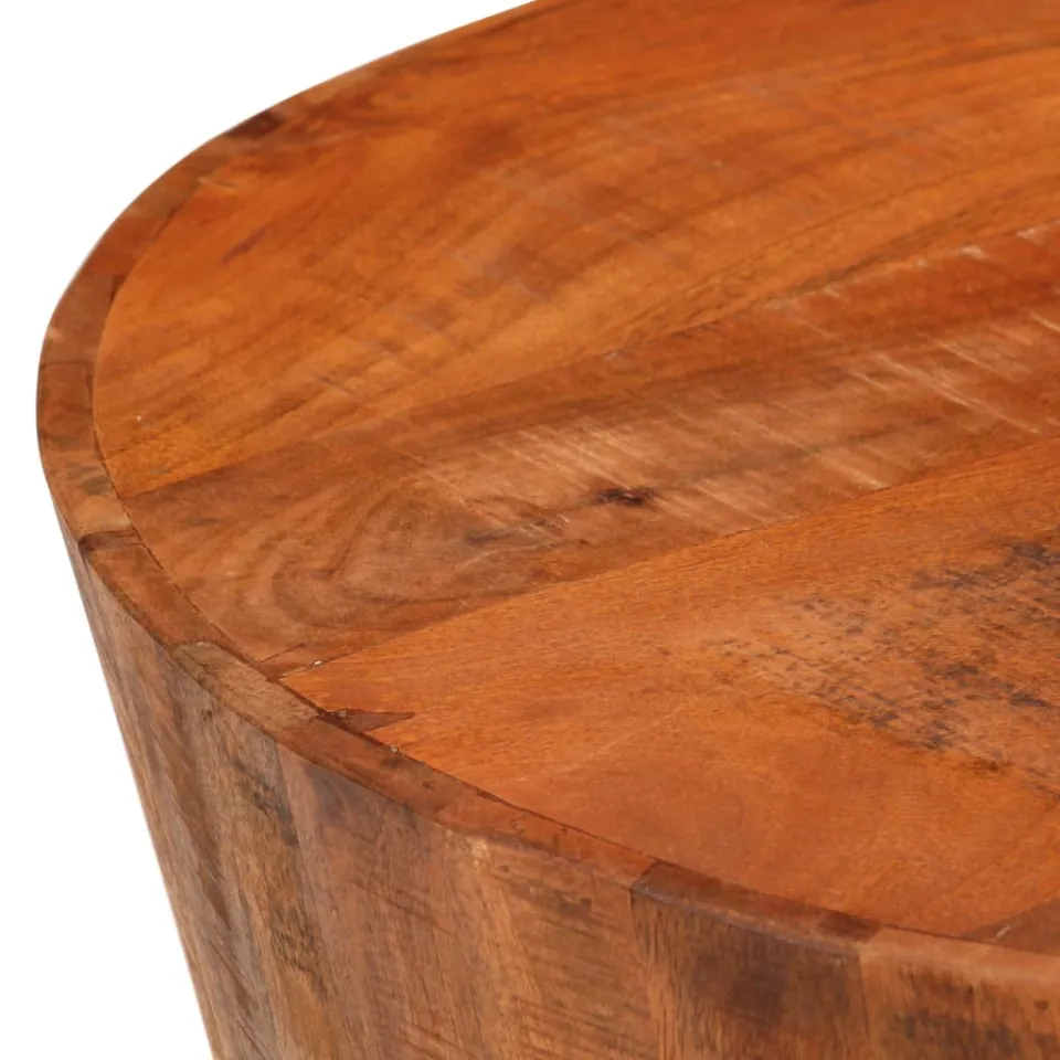 vidaXL Salontafel Ø52x30 cm massief ruw mangohout bruin, foto 3