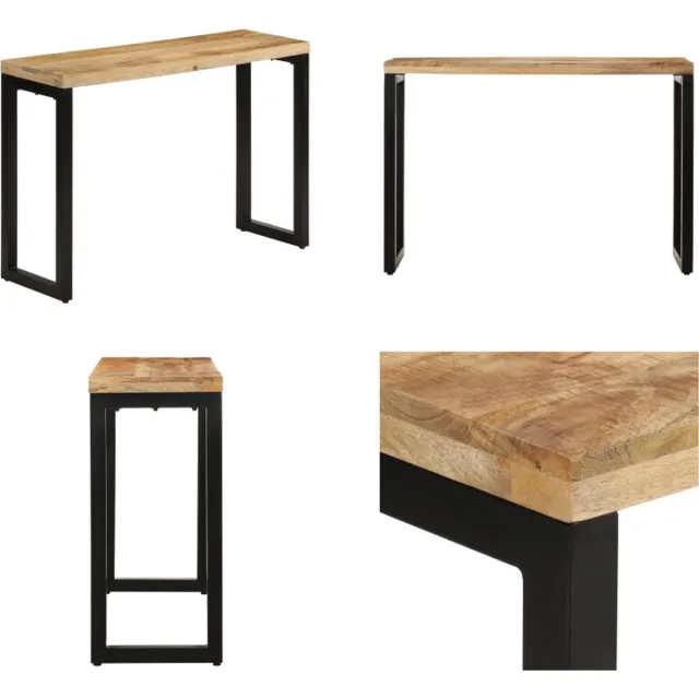 vidaXL Wandtafel - 110x35x76 - cm - massief - ruw - mangohout Bruin