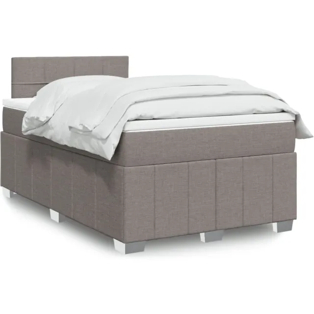 vidaXL Boxspring met matras stof taupe 120x190 cm