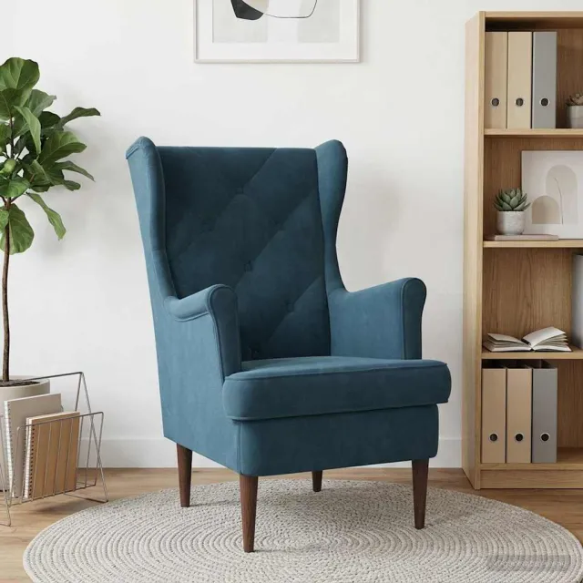 vidaXL Fauteuil Blauw Fluweel