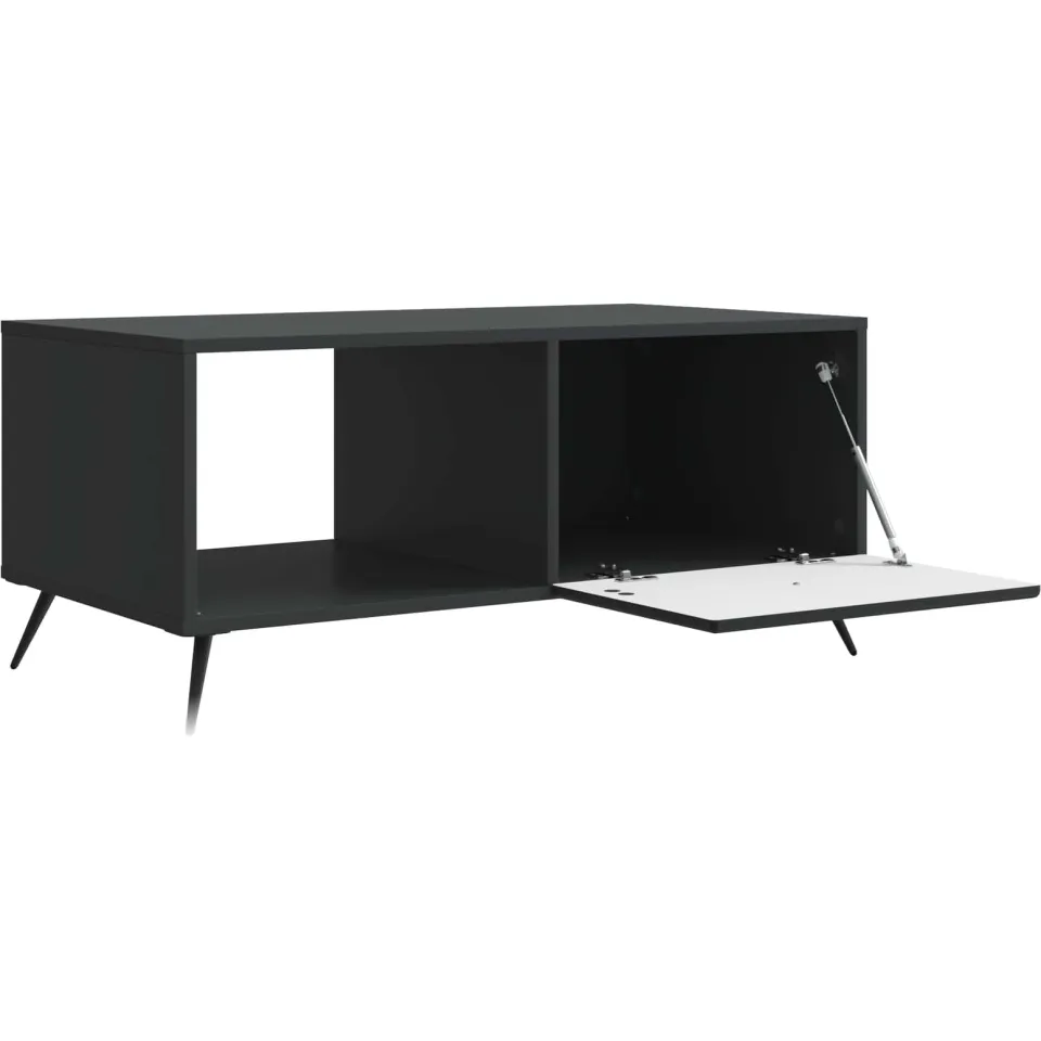 vidaXL Salontafel Zwart 90 x 50 x 40 cm Bewerkt hout, foto 3