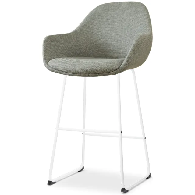 Nolon Nino-Mae barkruk saliegroen - wit onderstel - 75 cm