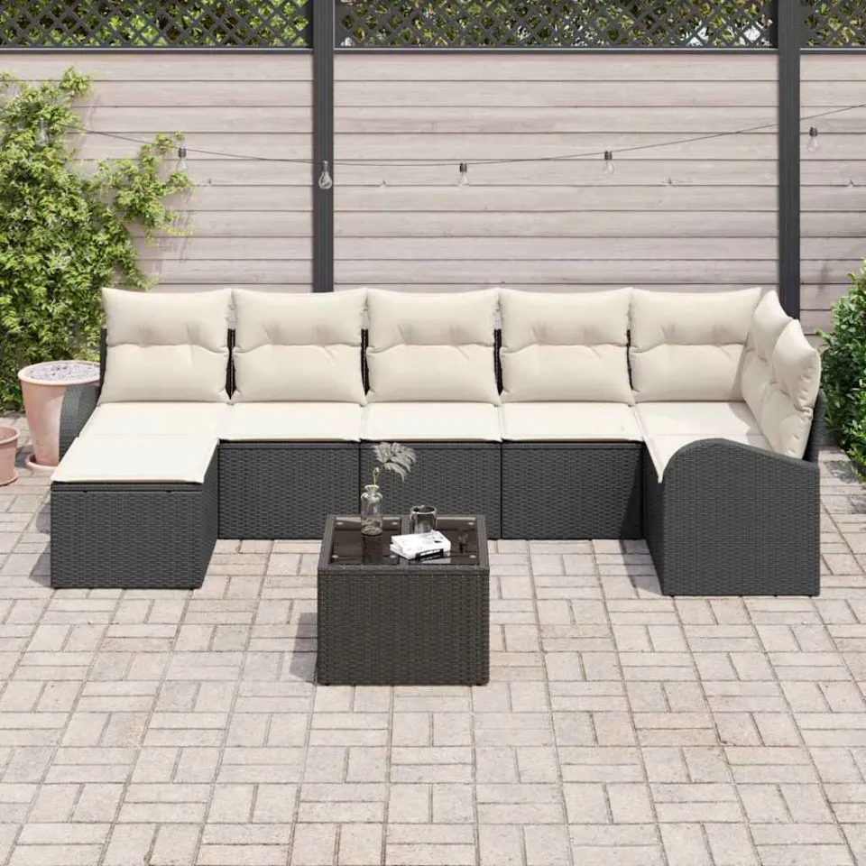 vidaXL Tuin Sofa Set 8 st Zwart [Synthetisch]: Poly Rattan, foto 3