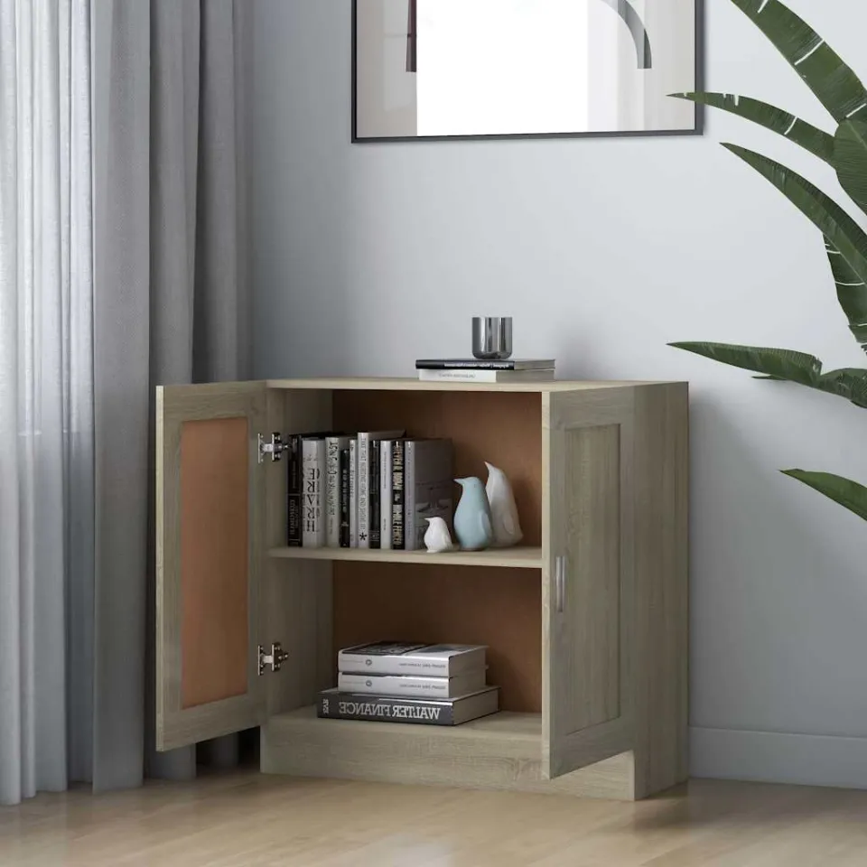 vidaXL Boekenkast 82,5x30,5x80 cm bewerkt hout sonoma eikenkleurig, foto 4