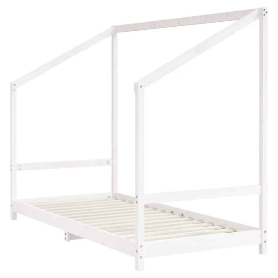 vidaXL Kinderbedframe 2x(90x190) cm massief grenenhout wit, foto 3