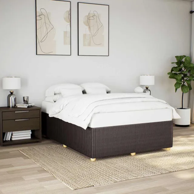 vidaXL Bedframe zonder matras stof donkerbruin 160x200 cm