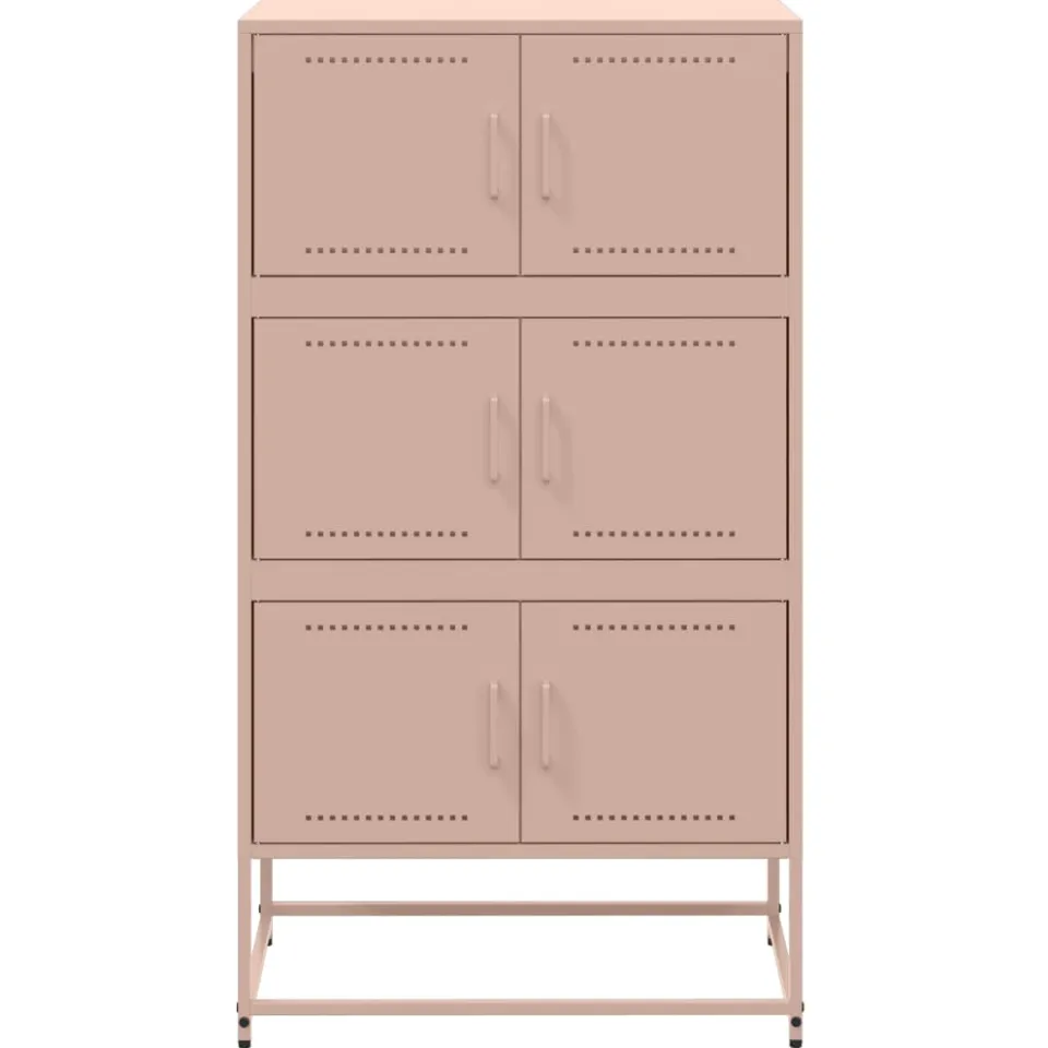 vidaXL Dressoir 68,5x38,5x123,5 cm staal roze, foto 4
