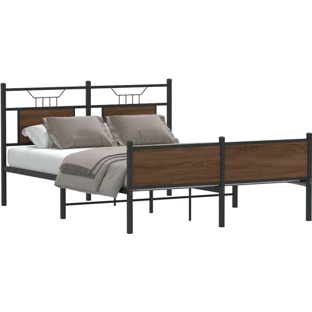 vidaXL Bedframe zonder matras bewerkt hout bruin eikenkleur 150x200 cm