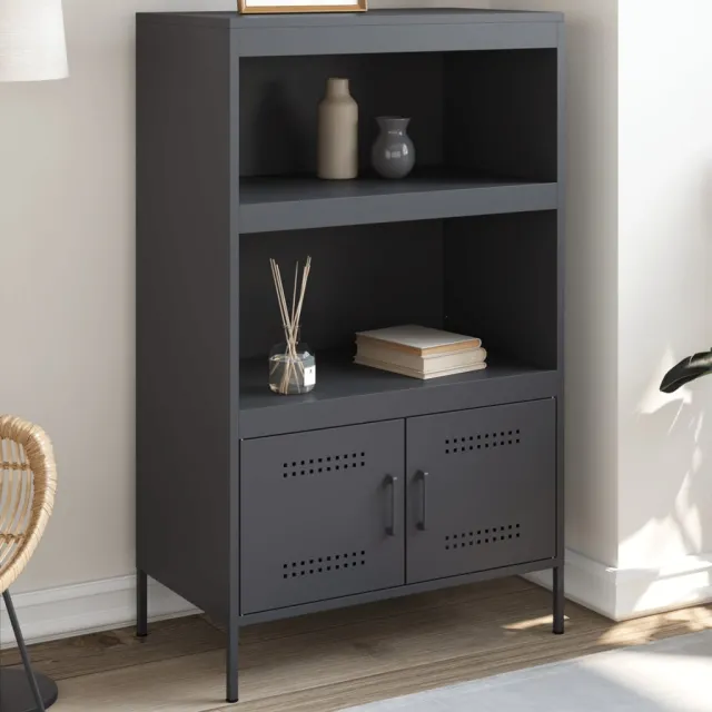 vidaXL Hoge kast 68x39x113 cm staal antracietkleurig, foto 2