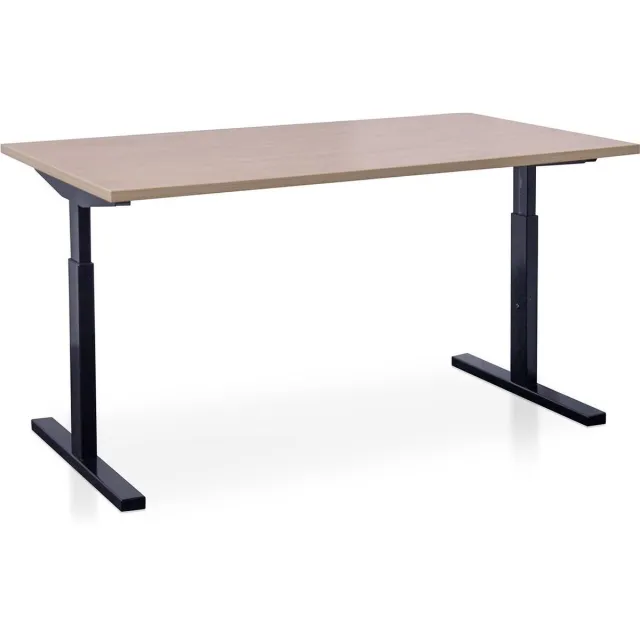 Start Pintado Rechthoek bureau instelbaar | Start Pintado | 120 x 80 cm | Frame zwart - blad wild peren Zwart frame - wildperen blad
