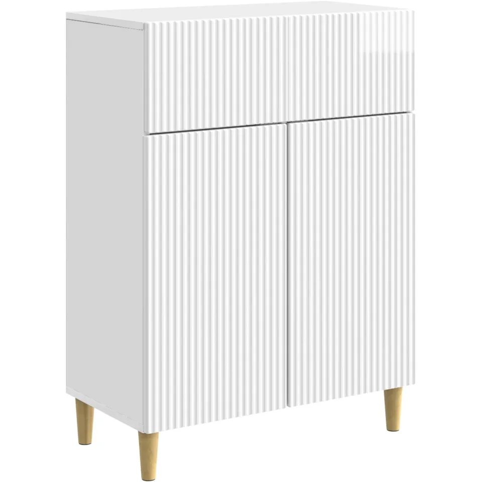 vidaXL Dressoir met lade Hoogglans Wit 66 x 34,5 x 90 cm Bewerkt hout, foto 3