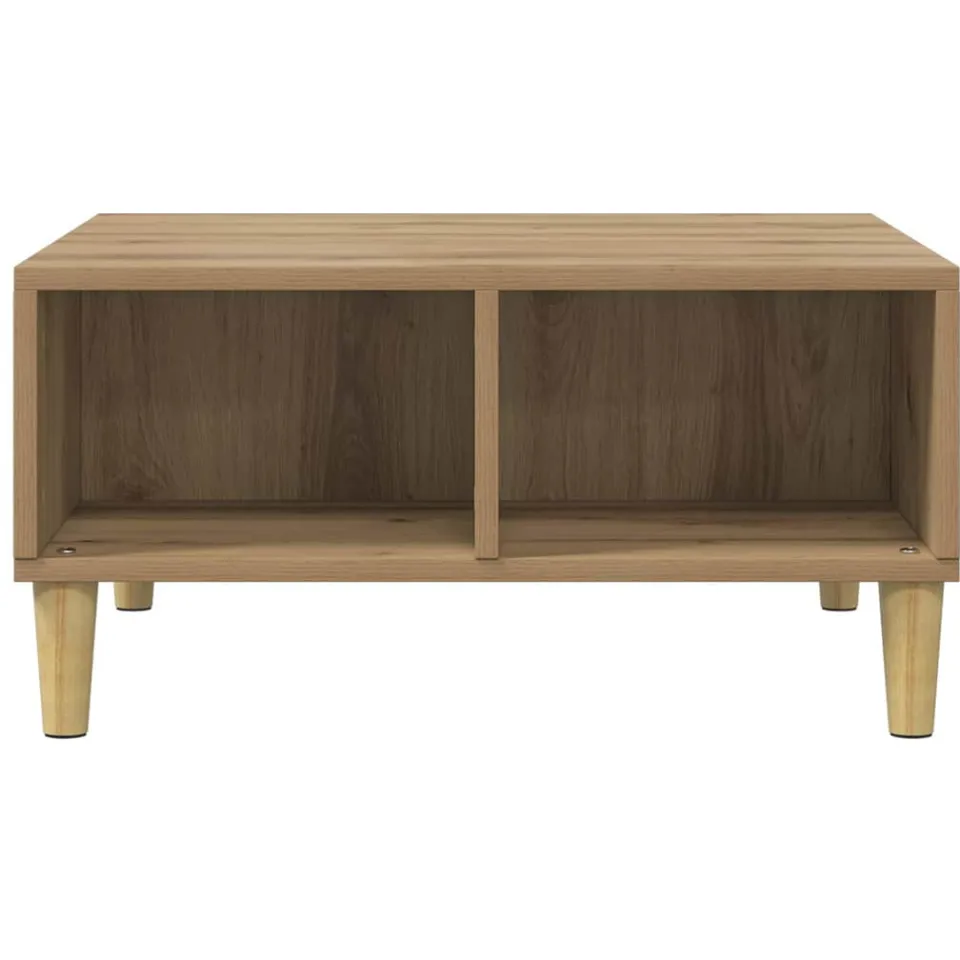 vidaXL Salontafel 60x60x30 cm bewerkt hout artisanaal eiken Bruin