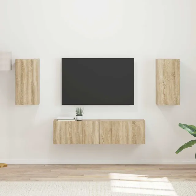 vidaXL Tv-meubelset 4 st Sonoma Eiken Bewerkt hout, foto 2
