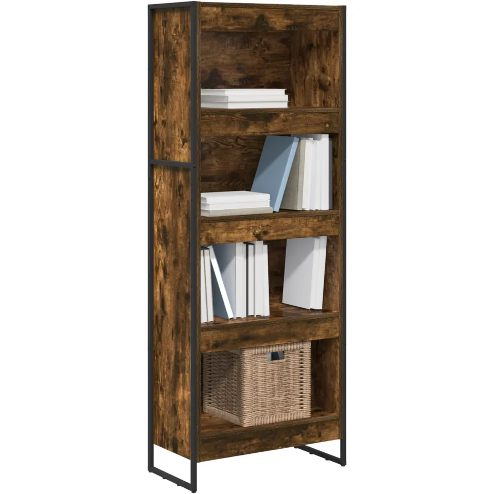 vidaXL Boekenkast 60 x 30 x 155 cm Bewerkt hout Rook Eik Bruin