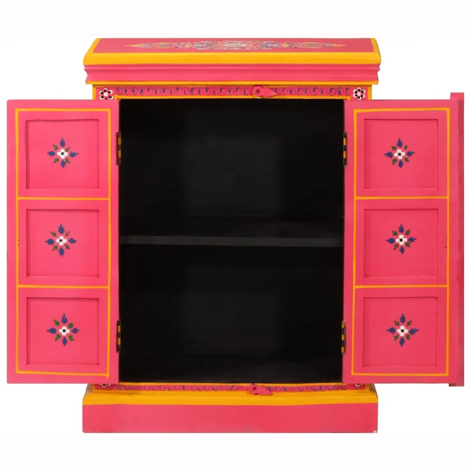 vidaXL Wandkast handgeschilderd massief mangohout roze, foto 4
