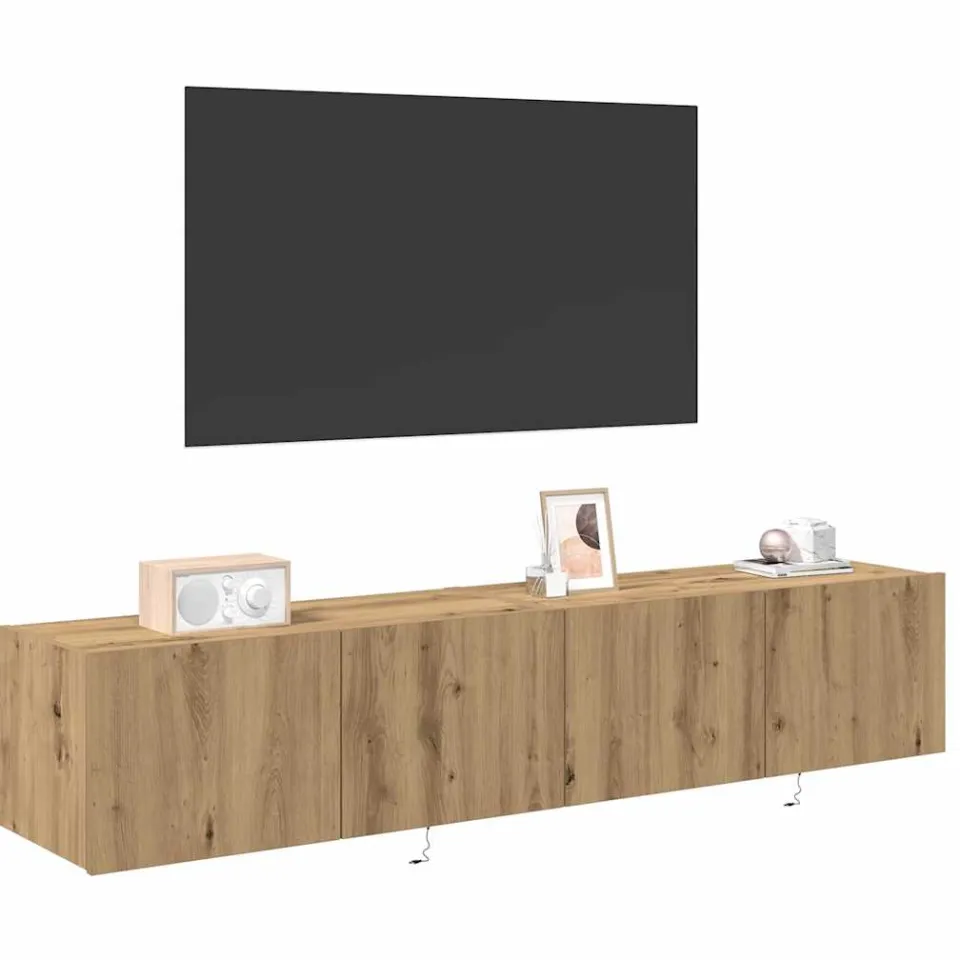 vidaXL TV Wandkast 2 st Artisan Eiken Bewerkt hout, foto 2